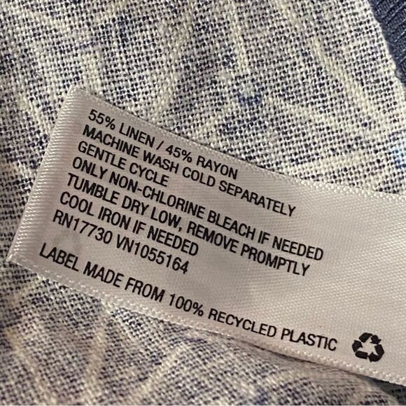 A New Day High Waisted Pull On Linen Blend Blue Starburst Shorts Women's XXL - Picture 6 of 10